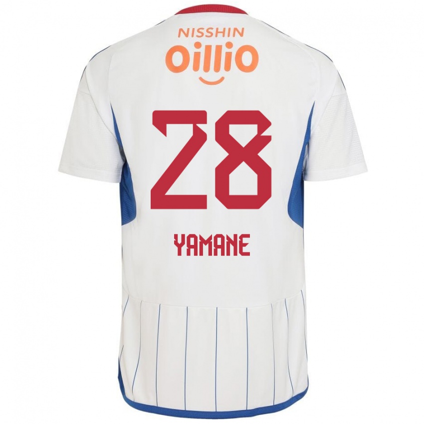 Homem Camisola Riku Yamane #28 Branco Azul Vermelho Alternativa 2024/25 Camisa