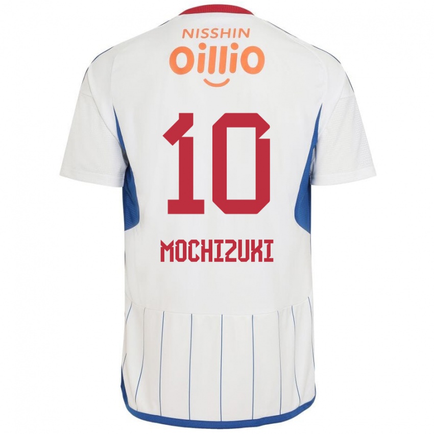 Homem Camisola Kohei Mochizuki #10 Branco Azul Vermelho Alternativa 2024/25 Camisa