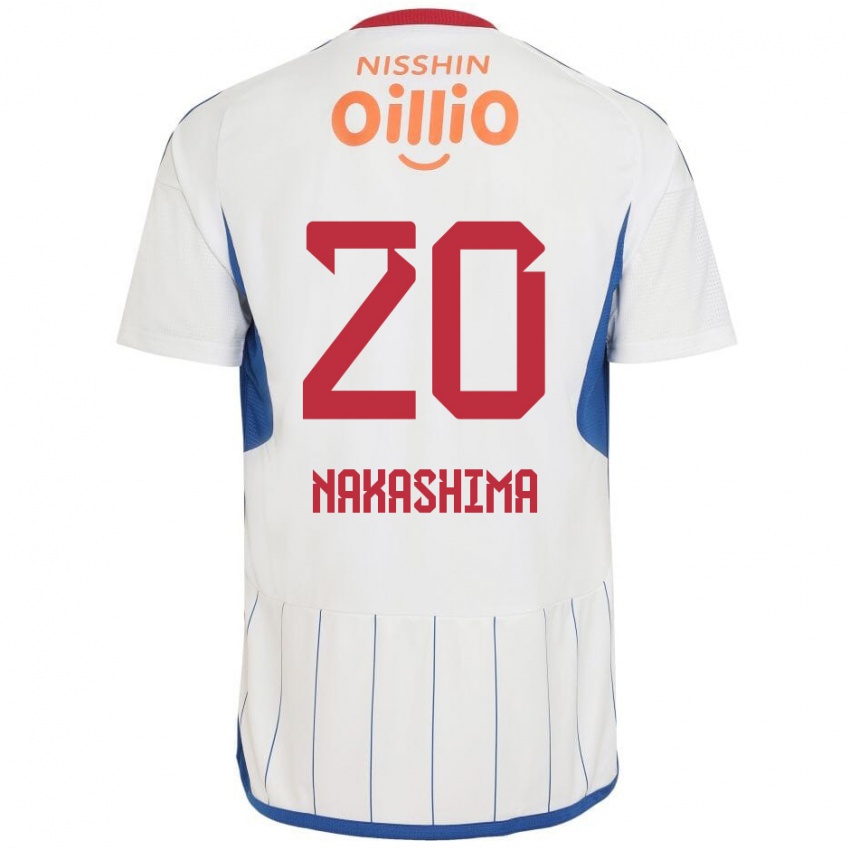 Homem Camisola Rikuto Nakashima #20 Branco Azul Vermelho Alternativa 2024/25 Camisa