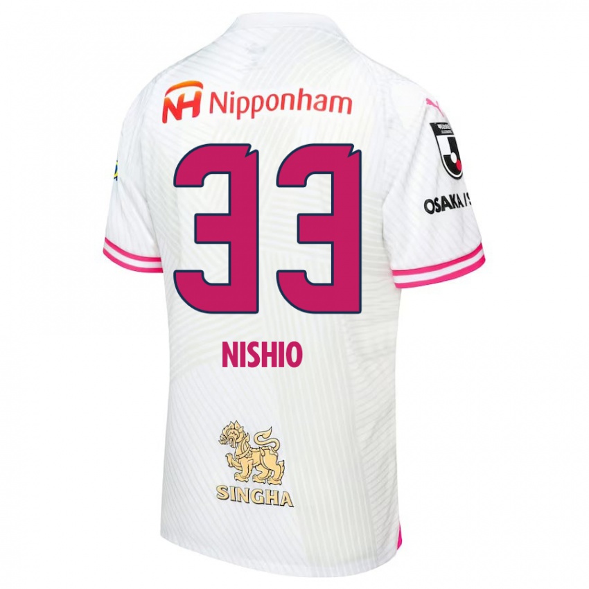 Homem Camisola Ryuya Nishio #33 Branco Rosa Alternativa 2024/25 Camisa