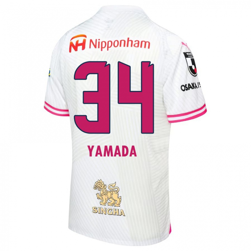 Homem Camisola Hiroto Yamada #34 Branco Rosa Alternativa 2024/25 Camisa