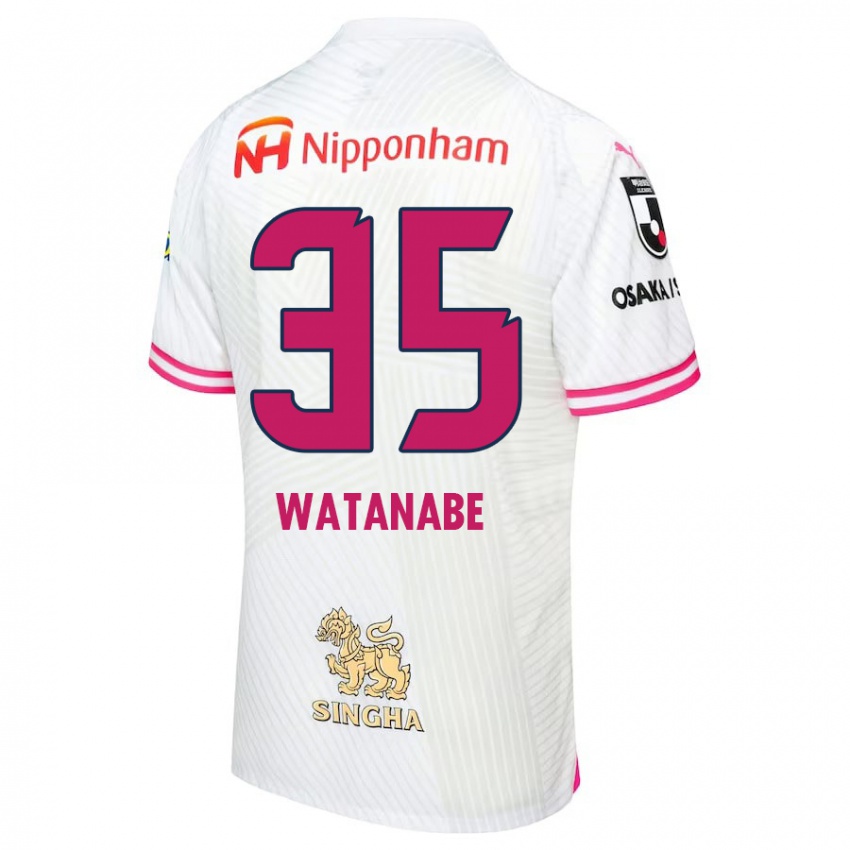 Homem Camisola Ryo Watanabe #35 Branco Rosa Alternativa 2024/25 Camisa