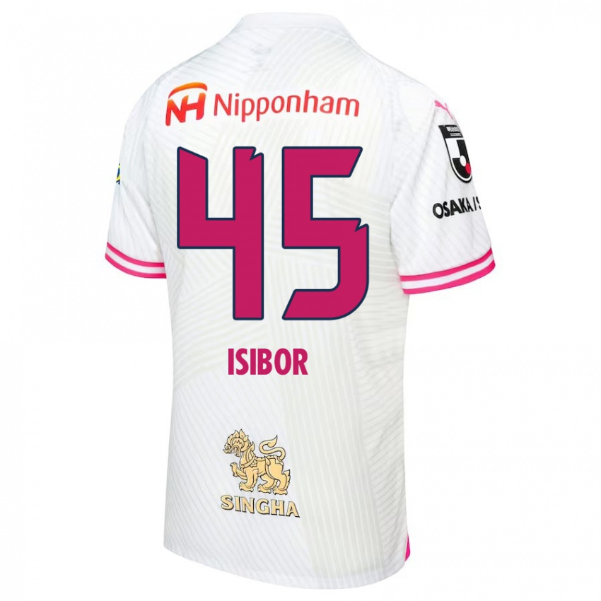 Homem Camisola Ken Isibor #45 Branco Rosa Alternativa 2024/25 Camisa