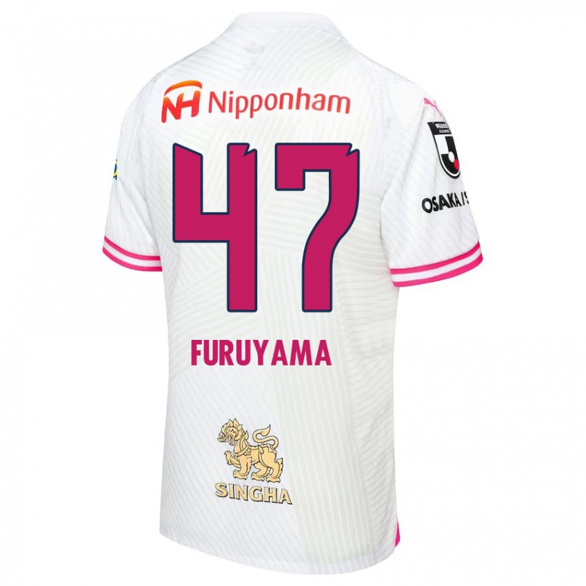 Homem Camisola Kengo Furuyama #47 Branco Rosa Alternativa 2024/25 Camisa