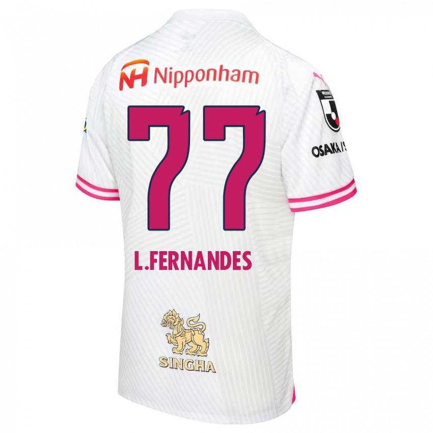 Homem Camisola Lucas Fernandes #77 Branco Rosa Alternativa 2024/25 Camisa