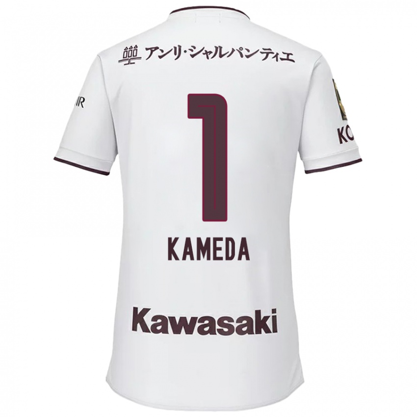 Homem Camisola Taiga Kameda #1 Branco Vermelho Alternativa 2024/25 Camisa