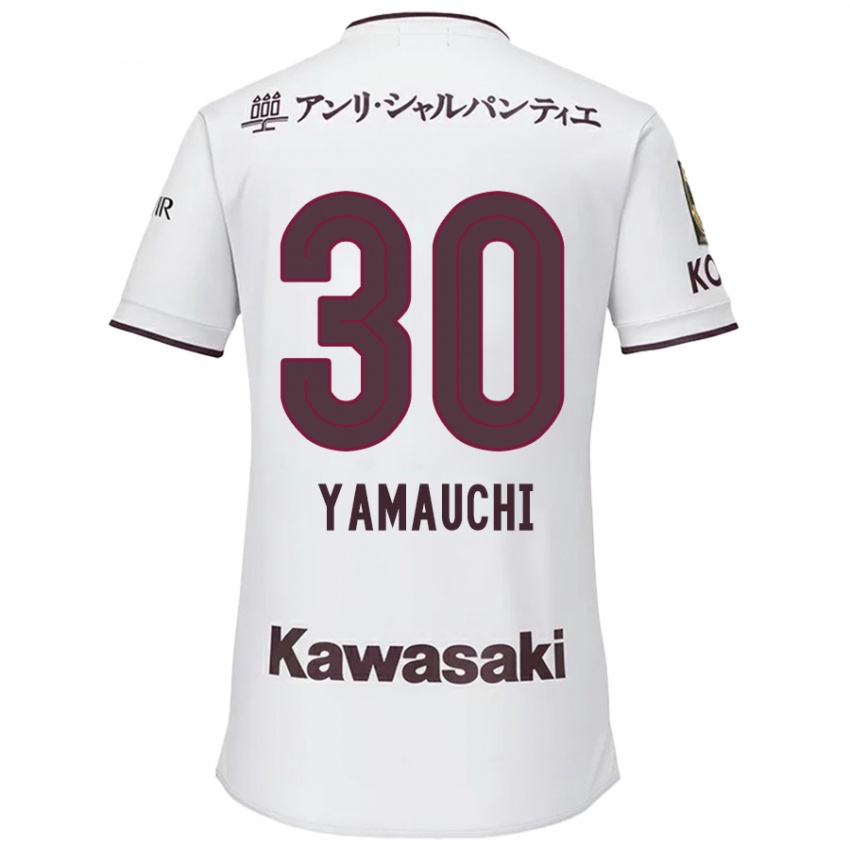 Homem Camisola Kakeru Yamauchi #30 Branco Vermelho Alternativa 2024/25 Camisa