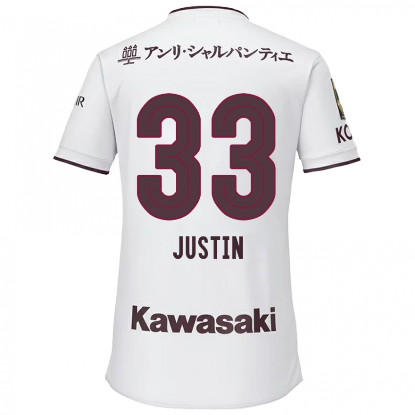 Homem Camisola Justin Homma #33 Branco Vermelho Alternativa 2024/25 Camisa