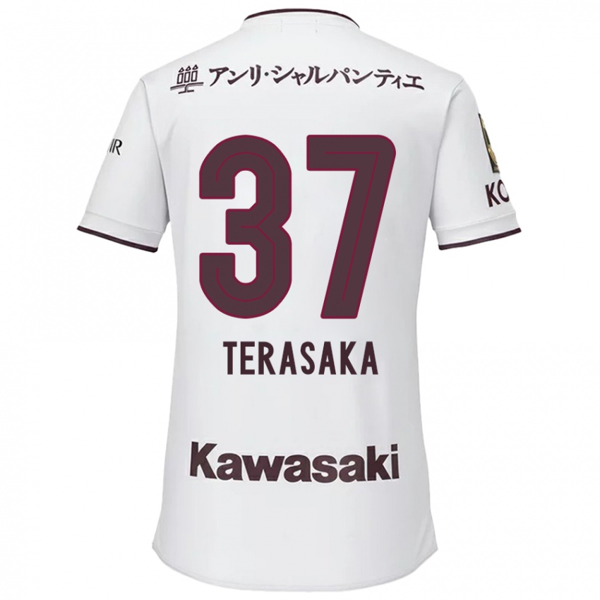 Homem Camisola Shogo Terasaka #37 Branco Vermelho Alternativa 2024/25 Camisa