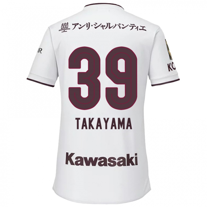 Homem Camisola Shioki Takayama #39 Branco Vermelho Alternativa 2024/25 Camisa