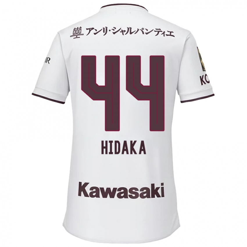 Homem Camisola Mitsuki Hidaka #44 Branco Vermelho Alternativa 2024/25 Camisa