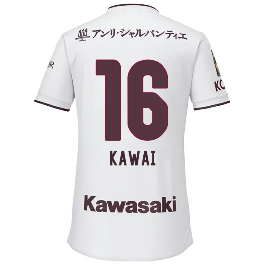 Homem Camisola Yuka Kawai #16 Branco Vermelho Alternativa 2024/25 Camisa