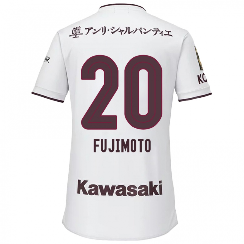 Homem Camisola Riku Fujimoto #20 Branco Vermelho Alternativa 2024/25 Camisa