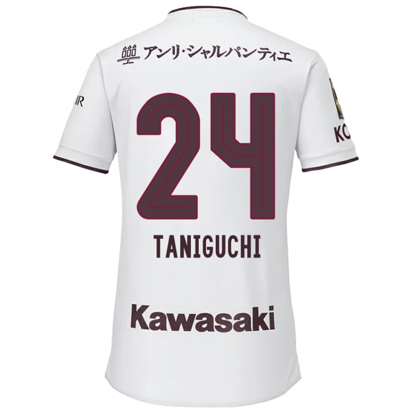 Homem Camisola Hiroto Taniguchi #24 Branco Vermelho Alternativa 2024/25 Camisa