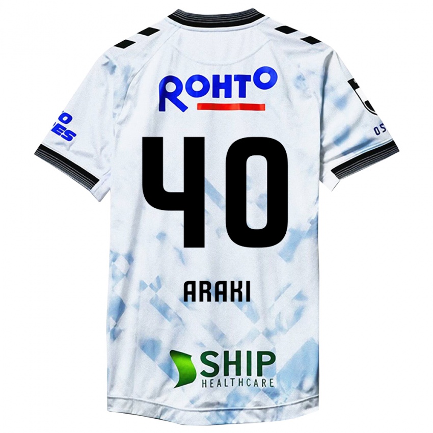 Homem Camisola Rui Araki #40 Branco Preto Alternativa 2024/25 Camisa