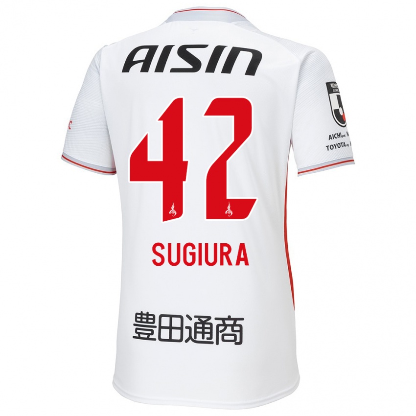 Homem Camisola Shungo Sugiura #42 Branco Amarelo Vermelho Alternativa 2024/25 Camisa