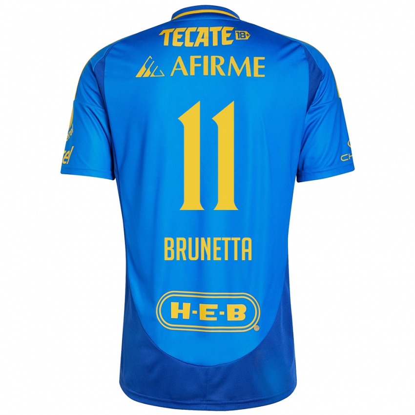 Homem Camisola Juan Brunetta #11 Azul Amarelo Alternativa 2024/25 Camisa