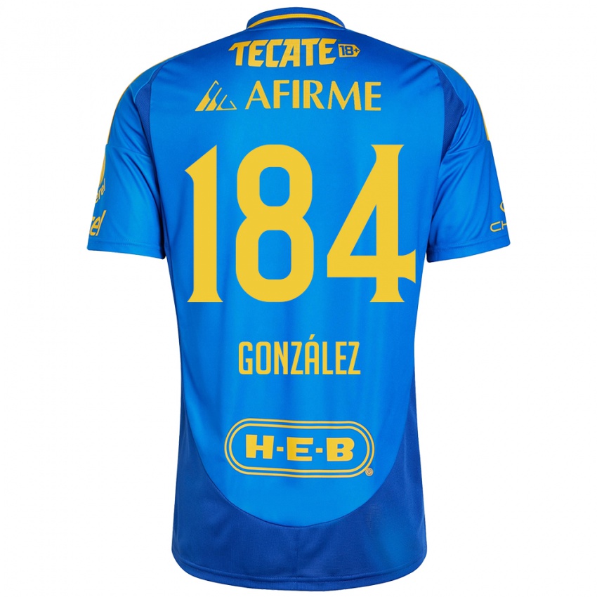 Homem Camisola Erick González #184 Azul Amarelo Alternativa 2024/25 Camisa