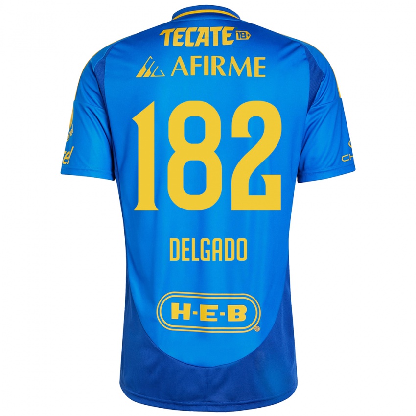 Homem Camisola Arturo Delgado #182 Azul Amarelo Alternativa 2024/25 Camisa