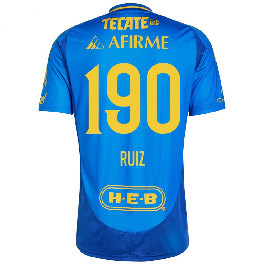 Homem Camisola Óscar Ruiz #190 Azul Amarelo Alternativa 2024/25 Camisa