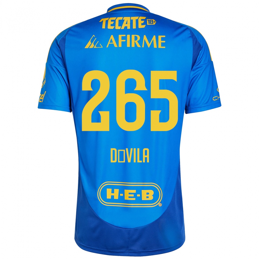 Homem Camisola Emiliano Dávila #265 Azul Amarelo Alternativa 2024/25 Camisa