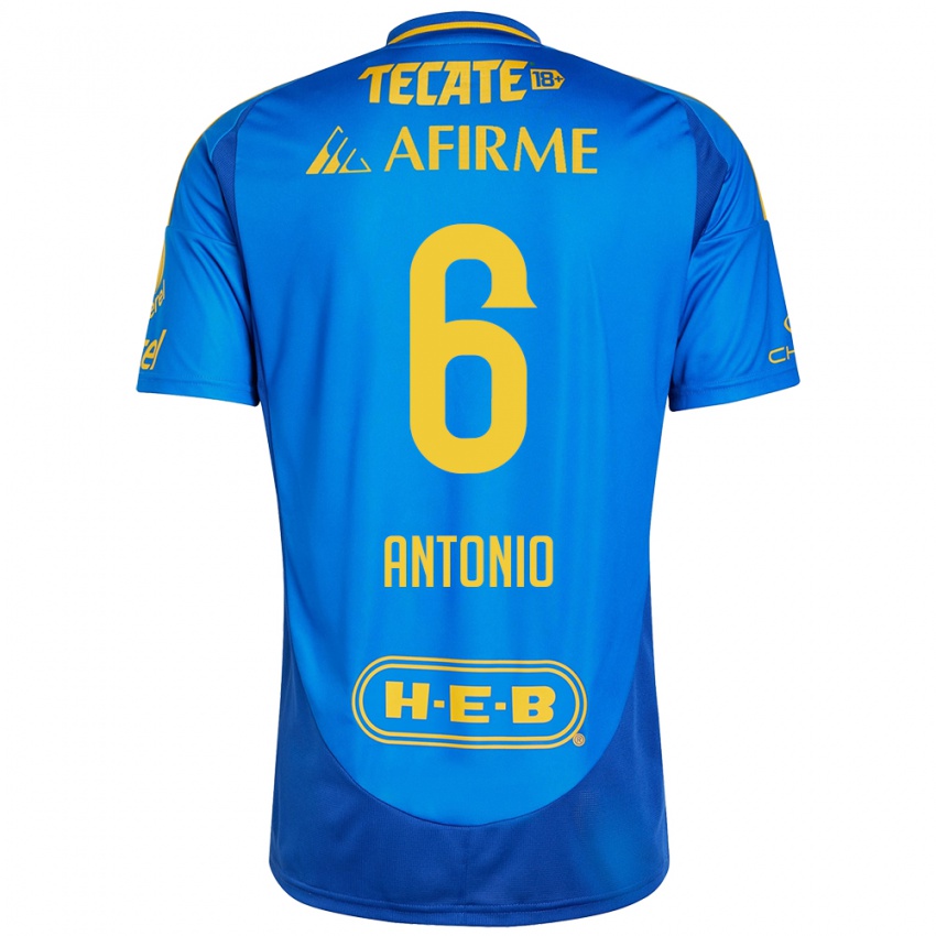 Homem Camisola Nancy Antonio #6 Azul Amarelo Alternativa 2024/25 Camisa