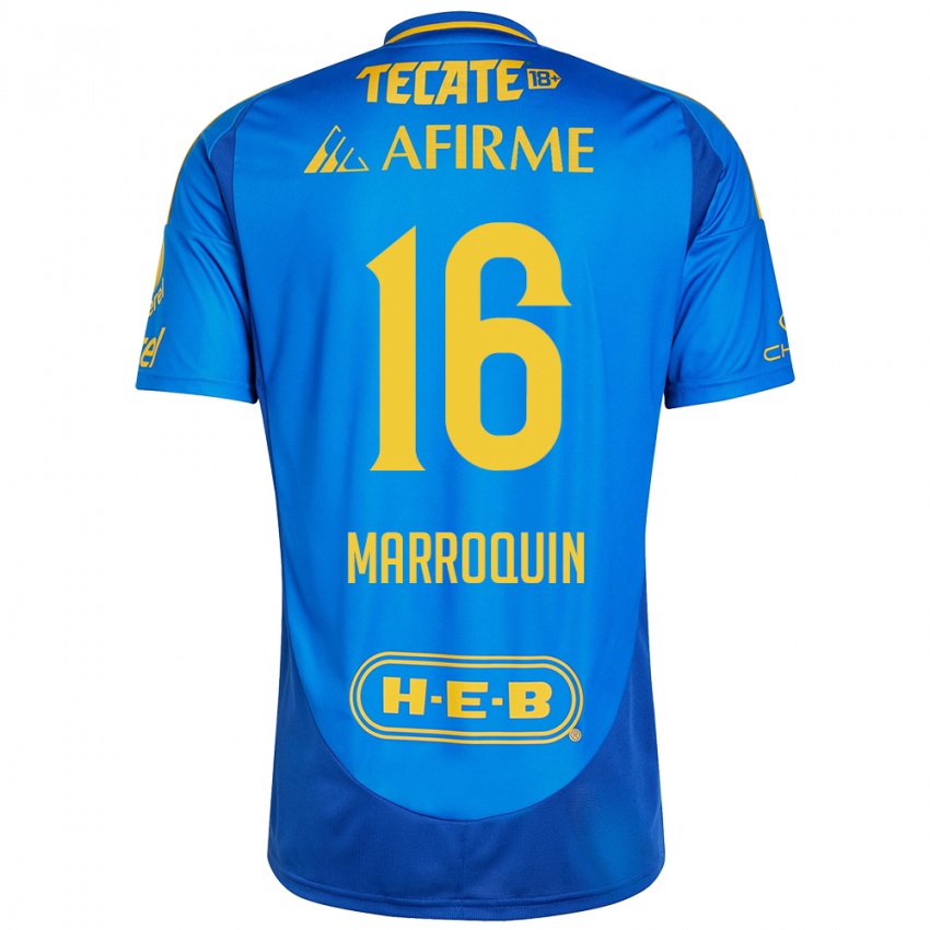 Homem Camisola Ammanda Marroquin #16 Azul Amarelo Alternativa 2024/25 Camisa