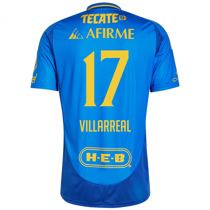 Homem Camisola Natalia Villarreal #17 Azul Amarelo Alternativa 2024/25 Camisa