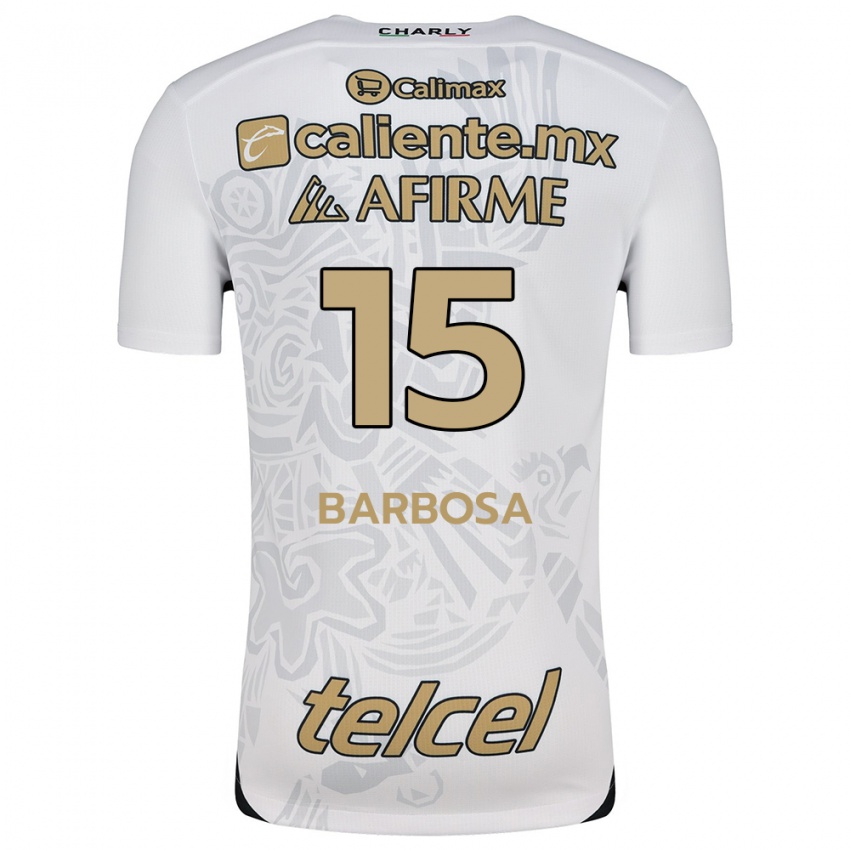 Homem Camisola Diego Barbosa #15 Branco Preto Alternativa 2024/25 Camisa