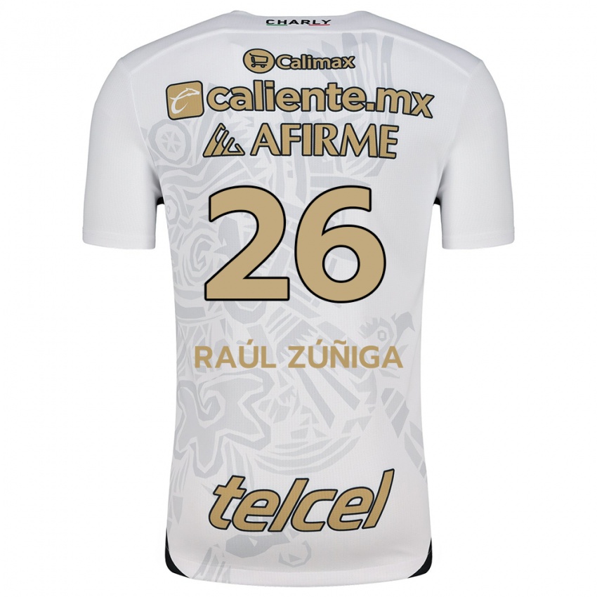 Homem Camisola José Raúl Zúñiga #26 Branco Preto Alternativa 2024/25 Camisa