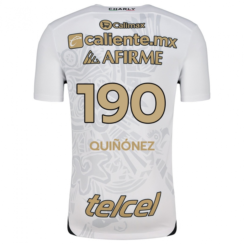 Homem Camisola Martín Quiñónez #190 Branco Preto Alternativa 2024/25 Camisa