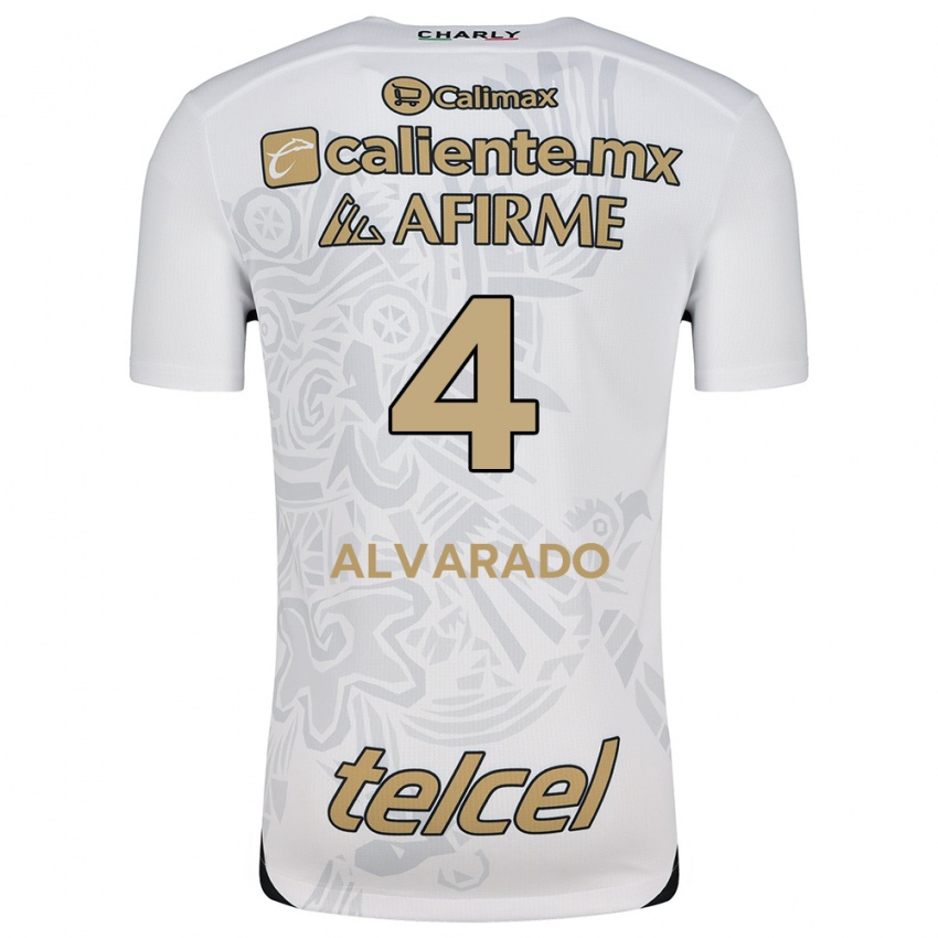 Homem Camisola Mónica Alvarado #4 Branco Preto Alternativa 2024/25 Camisa