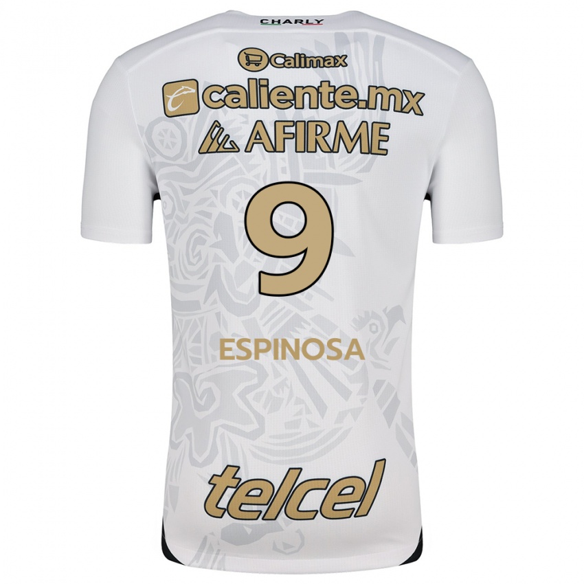 Homem Camisola Daniela Espinosa #9 Branco Preto Alternativa 2024/25 Camisa