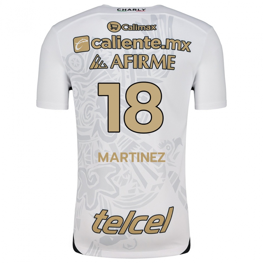 Homem Camisola Natividad Martínez #18 Branco Preto Alternativa 2024/25 Camisa