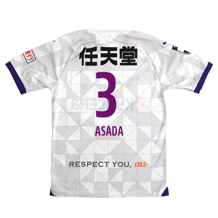 Homem Camisola Shogo Asada #3 Branco Roxo Alternativa 2024/25 Camisa