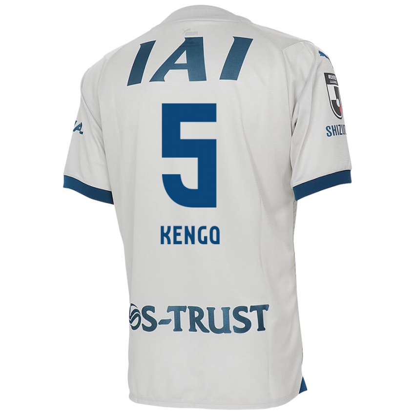 Homem Camisola Kengo Kitazume #5 Branco Azul Alternativa 2024/25 Camisa