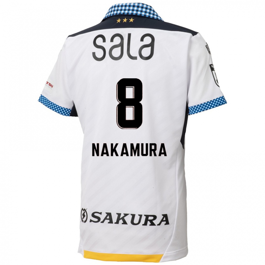 Homem Camisola Shunta Nakamura #8 Branco Preto Alternativa 2024/25 Camisa