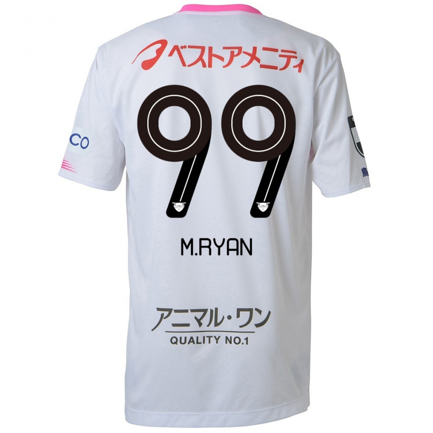 Homem Camisola Marcelo Ryan #99 Branco Azul Rosa Alternativa 2024/25 Camisa