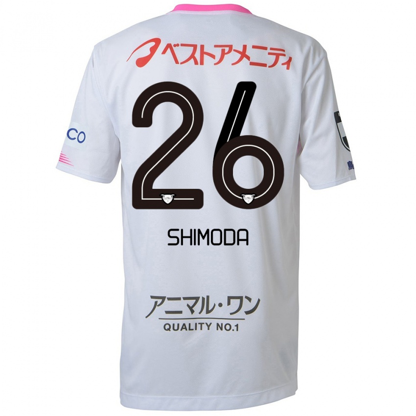 Homem Camisola Yuta Shimoda #26 Branco Azul Rosa Alternativa 2024/25 Camisa