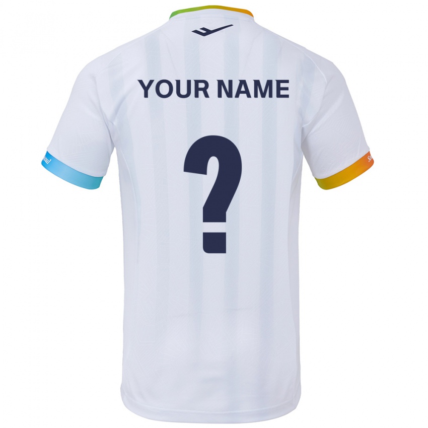 Homem Camisola Seu Nome #0 Branco Azul Alternativa 2024/25 Camisa