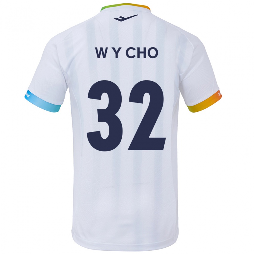 Homem Camisola Young-Wook Cho #32 Branco Azul Alternativa 2024/25 Camisa