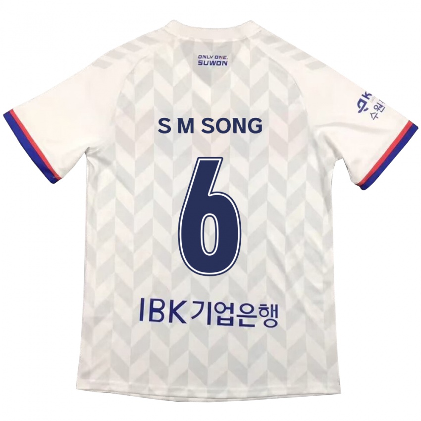 Homem Camisola Min-Seob Song #6 Branco Azul Alternativa 2024/25 Camisa