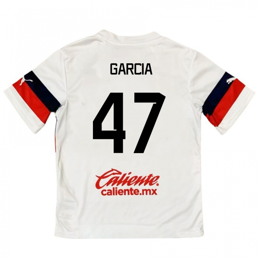 Homem Camisola Gael García #47 Branco Vermelho Alternativa 2024/25 Camisa