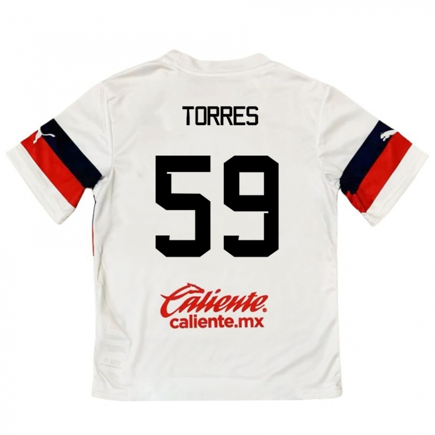 Homem Camisola Christian Torres #59 Branco Vermelho Alternativa 2024/25 Camisa