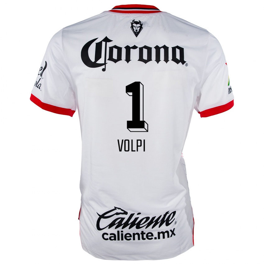 Homem Camisola Tiago Volpi #1 Branco Vermelho Alternativa 2024/25 Camisa