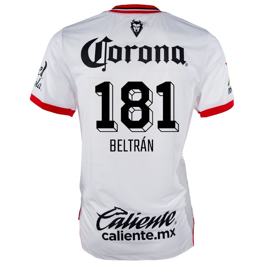 Homem Camisola Ronaldo Beltrán #181 Branco Vermelho Alternativa 2024/25 Camisa