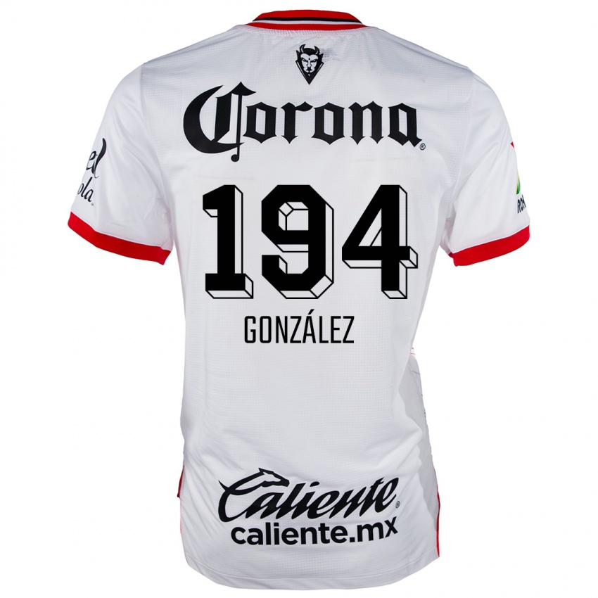 Homem Camisola Cristopher González #194 Branco Vermelho Alternativa 2024/25 Camisa