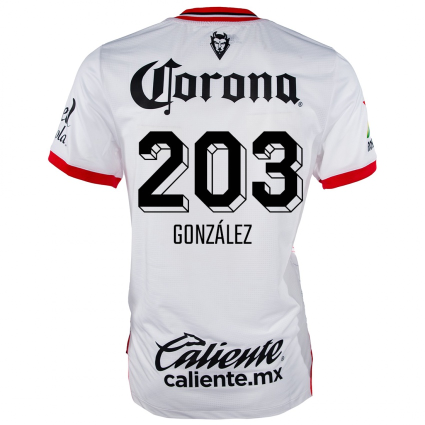 Homem Camisola Luis González #203 Branco Vermelho Alternativa 2024/25 Camisa