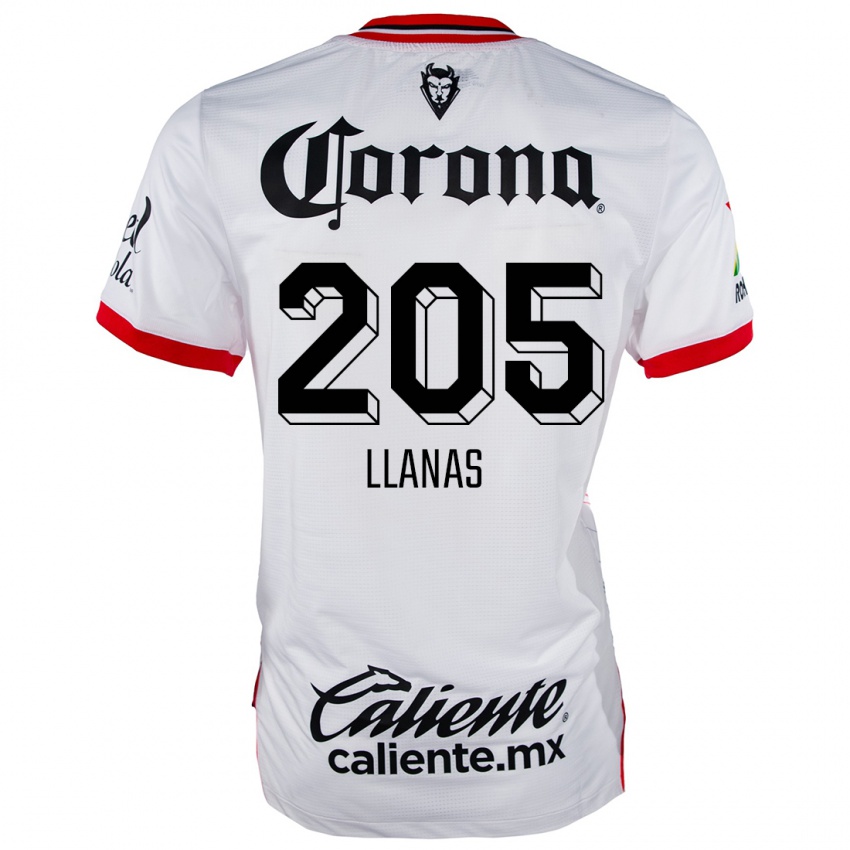 Homem Camisola Emmanuel Llanas #205 Branco Vermelho Alternativa 2024/25 Camisa