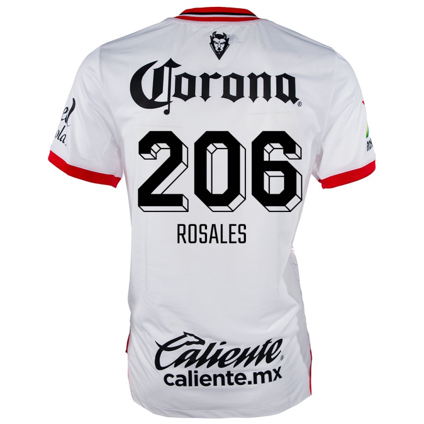 Homem Camisola Santiago Rosales #206 Branco Vermelho Alternativa 2024/25 Camisa